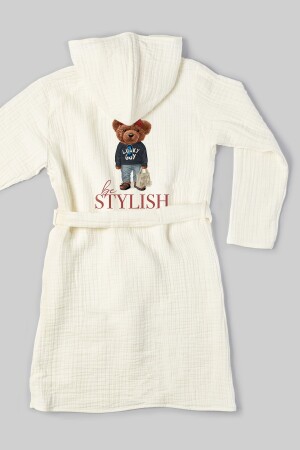 4 Layer Muslin Bathrobe - Pure Baby Series - Sportmen Teddy - Tuğba Kuğu