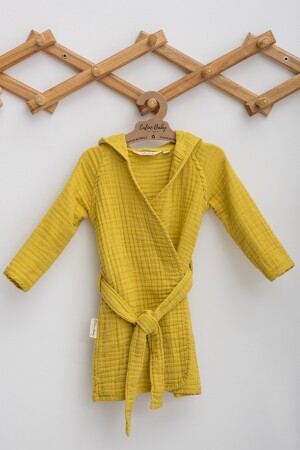 4 Layer Muslin Children's Bathrobe - Mustard TYC00136230517 - Caline Baby