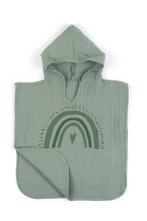 4 Layer Muslin Hooded Poncho - Policolor Series - Bow - Tuğba Kuğu