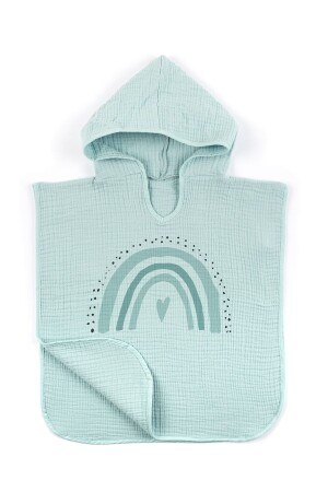 4 Layer Muslin Hooded Poncho - Policolor Series - Bow - Tuğba Kuğu