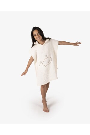 4 LAYER MUSLIN HOODED PONCHO WITH SPECIAL BOX 100% COTTON - Eifin