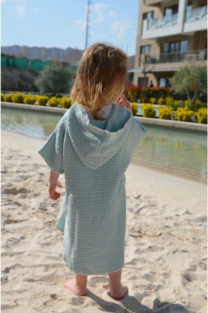 4 Layers Muslin Hooded Poncho Bathrobe Kids Beach Bath - Forsustanaiblelife