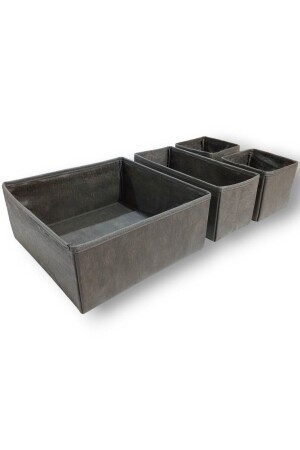 مجموعة منظمة الدرج 4 قطع من MNZ-Anthracite - مجموعة صندوق الخزانات متعددة الأغراض - Balkan Room