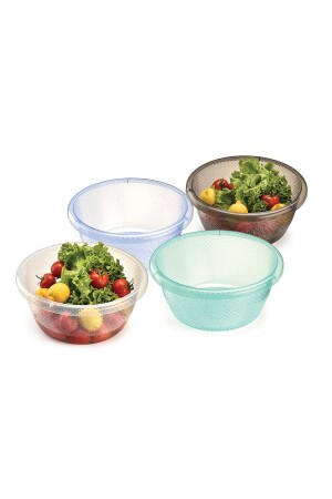 4-Piece Basin Set & Washing Basin & Multi-Purpose Basin 9.5 Liter Wide Basin Set S4-1344 - Melkan Home