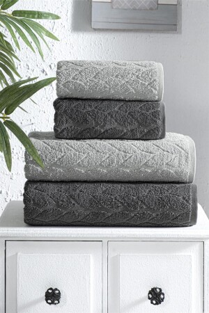 4-Piece Bath Towel Set Turkish Bath Set 100% Cotton - Mürdüm Home
