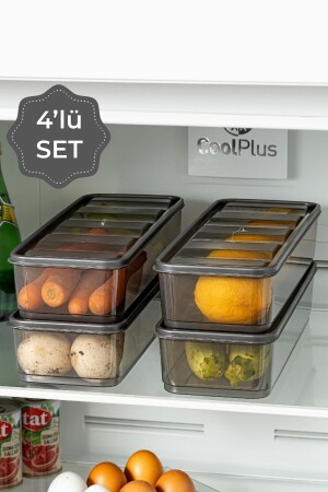 4-Piece Bella Refrigerator Organizer Storage Container Small BELLABZDLB4LU - Vienev