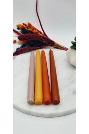 4 Piece Candlestick Candle Spring Colors - Gizemli Home