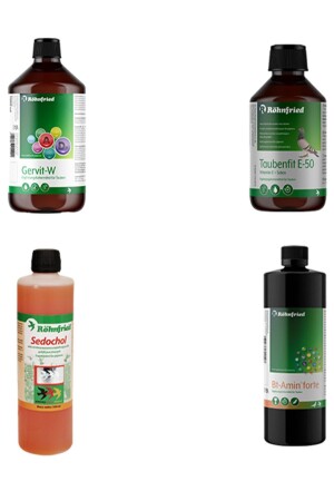 4-Piece Care Set Gervit-w - Taubenfit E 50 - Bt Amin Forte - Sedochol 4x20 Ml Set - Röhnfried