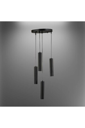 4-Piece Chandelier with Black Pendant Lamp BYABAJUR53 - byabajur