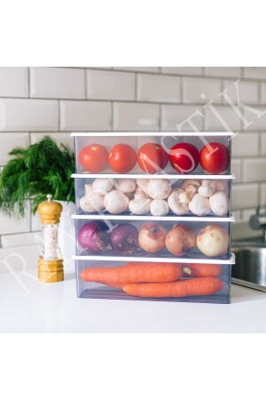 4-Piece Dark Smoked Storage Container RP-0048 - ray plastik