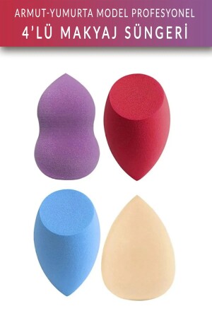 4-Piece Egg Pear Professional Makeup Sponge - Hiruzemin