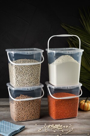 4-Piece Flour And Pulses Container 6 Liters 153. DMRL. 02. 1195X4 - Pazarika