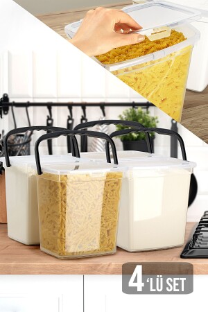 4-Piece Flour and Pulses Container 6 Lt Storage Container YY-BKLY - Meleni Home