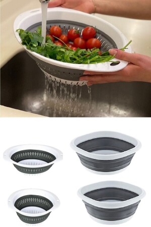 4 Piece Folding Accordion Strainer and Basin Set - Kitchen Dowry Set 8981856061780 - Onay Store