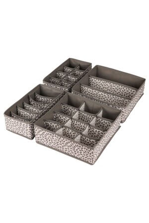 4-Piece Gray Children's Room Cabinet Drawer Laundry Socks Organizer Honeycomb Accordion Organizer PTK4-TELGRI - Rek Home