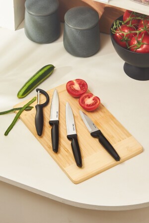 4 Piece Knife Set Black - Dr. Inox