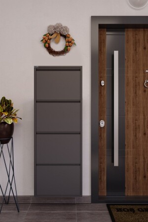 4-Piece Metal Shoe Rack - Anthracite - Ceha