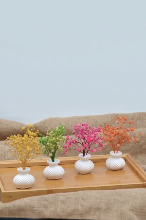 4-Piece Mini Vase (With 4 Different Cipso)- Ornament- Coffee Side Presentation - Dekora Çiçek
