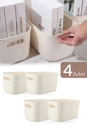 4-Piece Organizer Box Set - 4 Lt Multi-Purpose Organizer - Decorative Storage Box - Mutfak Köşesi