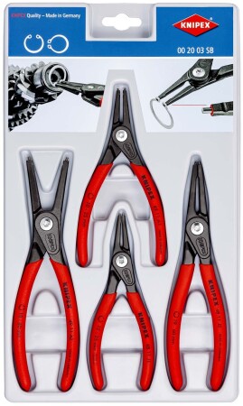 4-piece precision pliers set for locking rings KNIPEX 002003SB - Knipex