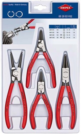 4-piece precision pliers set for locking rings KNIPEX 002003V02 - Knipex