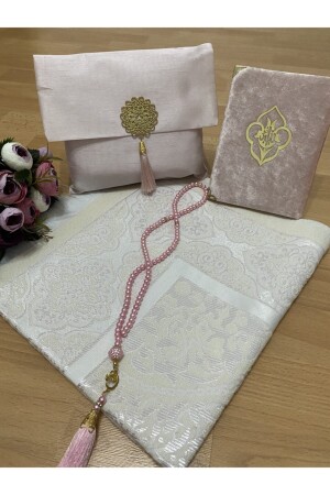 4-Piece Shantuk Bag Gift Dowry Yasin Tasbih Prayer Rug Set 70 x 110 - AYHANHOME