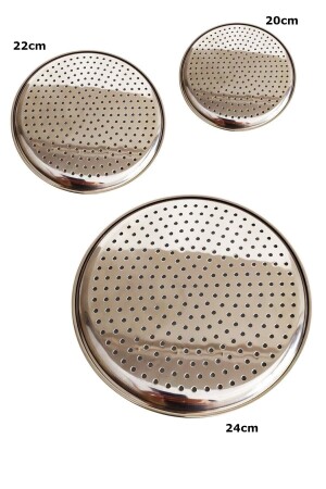 4-Piece Stainless Steel Perforated Pizza Lahmacun Stuffing Tray 14S6 - Russet