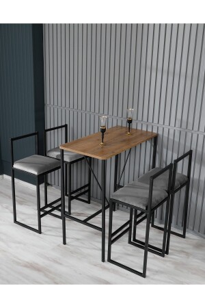 4 Pieces Bar Chairs Bar Table Set - Vianem