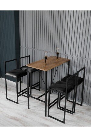 4 Pieces Bar Chairs Bar Table Set vianem-4bar-masa-takim - VIANEM