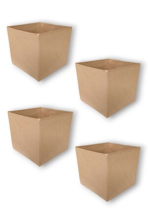 4 Pieces Beige Multi-Purpose Closet Organizer Box Decorative Storage Box Shelf Organizer Large PCSK4 - Balkan Room