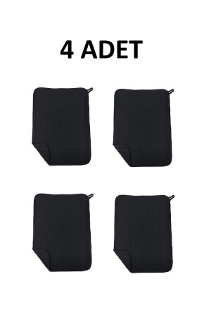 4 Pieces Black Absorbent Dish Drying Mat Dish Rack Dish Mat 4 pieces - HeiN