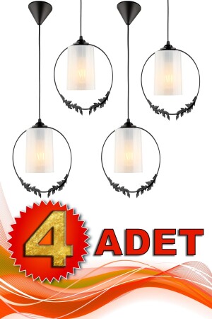 4 Pieces Golden Horn Single Chandelier Black White Acrylic BEG1220-4A - Begüsa