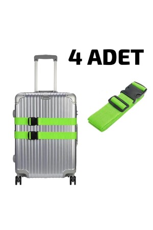 4 Pieces Green Color Luggage Suitcase Seat Belt Fits All Luggage Width 4cm - Balp