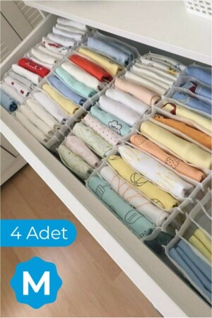 4 Pieces - Medium 11 Compartment Drawer Organizer 16 X 40 X 12cm - Serstil