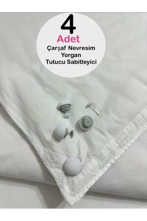 4 Pieces Multi-Purpose Quilt Sheet Duvet Cover Case Fixer Organizer (White) - Küçük Ew