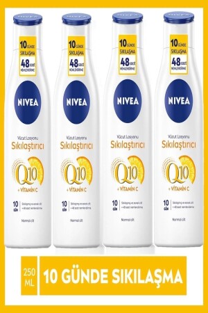 4 Pieces Nivea Q10 250 ml Firming Body Lotion vitamin C Tightening in 10 Days - Nivea
