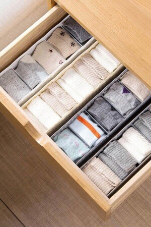 4 Pieces of 5-Compartment Drawer Sock Organizer - Hera