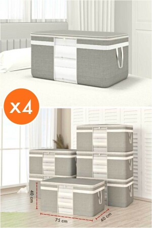 4 Pieces of Top Quality Mega Size Gray Window Pillowcase - 75*40*40 Cm*4 Pieces. - She Berrak