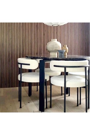 4 Pieces Rolls Modern Dining Table Chair Teddy Chair Kitchen Chair RLSB9641 - BiSandalye