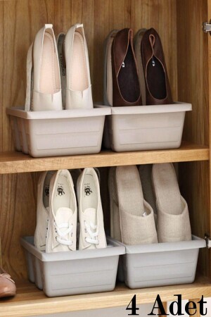 4 Pieces Roman 3 Compartment Shoe Slipper Organizer Vertical Shoe Box Ramp - Bayev