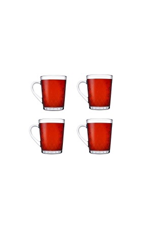 4 Pieces Ruby Glass with Handle TYV_0000957753 - Paşabahçe