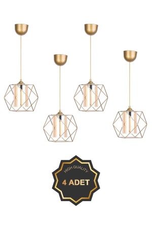 4 Pieces Trendy Cube Antique Pendant Lamp Chandelier 4gldkp4 - Trend Kitchen