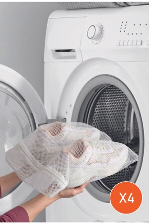 4 Pieces White Zippered Shoe Washing Net Eco EC-FERAYAK-EKO-SET4-BD - She Berrak