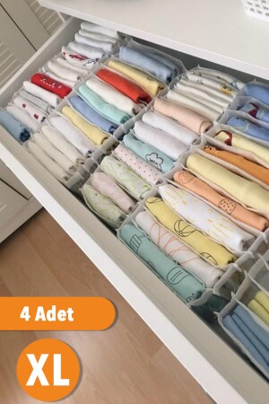 4 Pieces - Xlarge 8 Compartment Drawer Organizer 31 X 36 X 12 - Serstil
