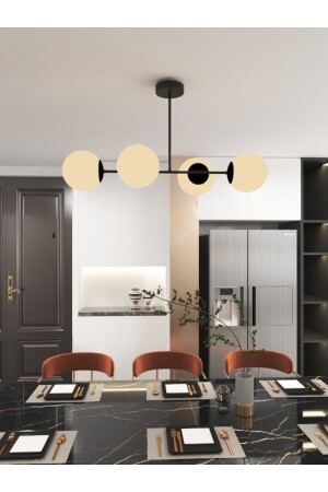 4-Plus Globe White Glass Detailed Modern Luxury Chandelier PIPE-4 PLUGS - avizade