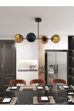 4-Plus Glop Honey Color Glass Detailed Modern Luxury Chandelier PIPE-4 PLUGS - avizade
