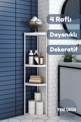 4 Raflı Köşeli Banyo Rafı Banyo Düzenleyici ARMBANR04 - Armarks