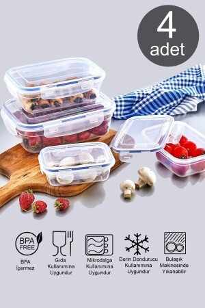 4 Rectangular Storage Containers with Leakproof Vacuum Lids | - MaisonArt