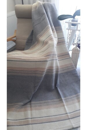 4 Season Blanket Double 180*220cm Balcony TV Blanket Gray Striped PIKEP130 - asildükkan