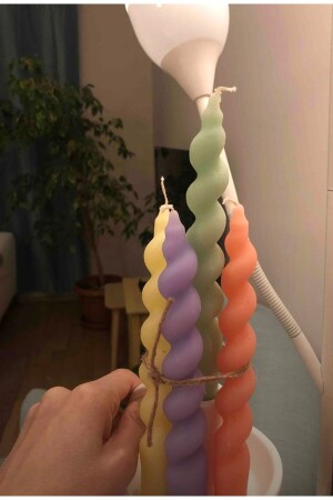 4 Spiral Twisted Candlestick Decorative Candle - Mumbox